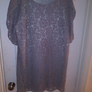 Gray dress with Lacy overlay